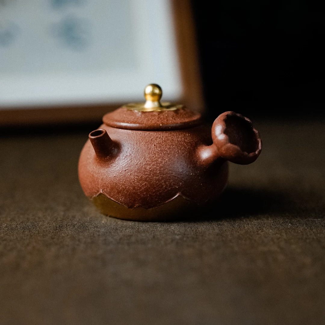 【亦缶】梵语侧把壶(洒金)（窑云S0240）100ml