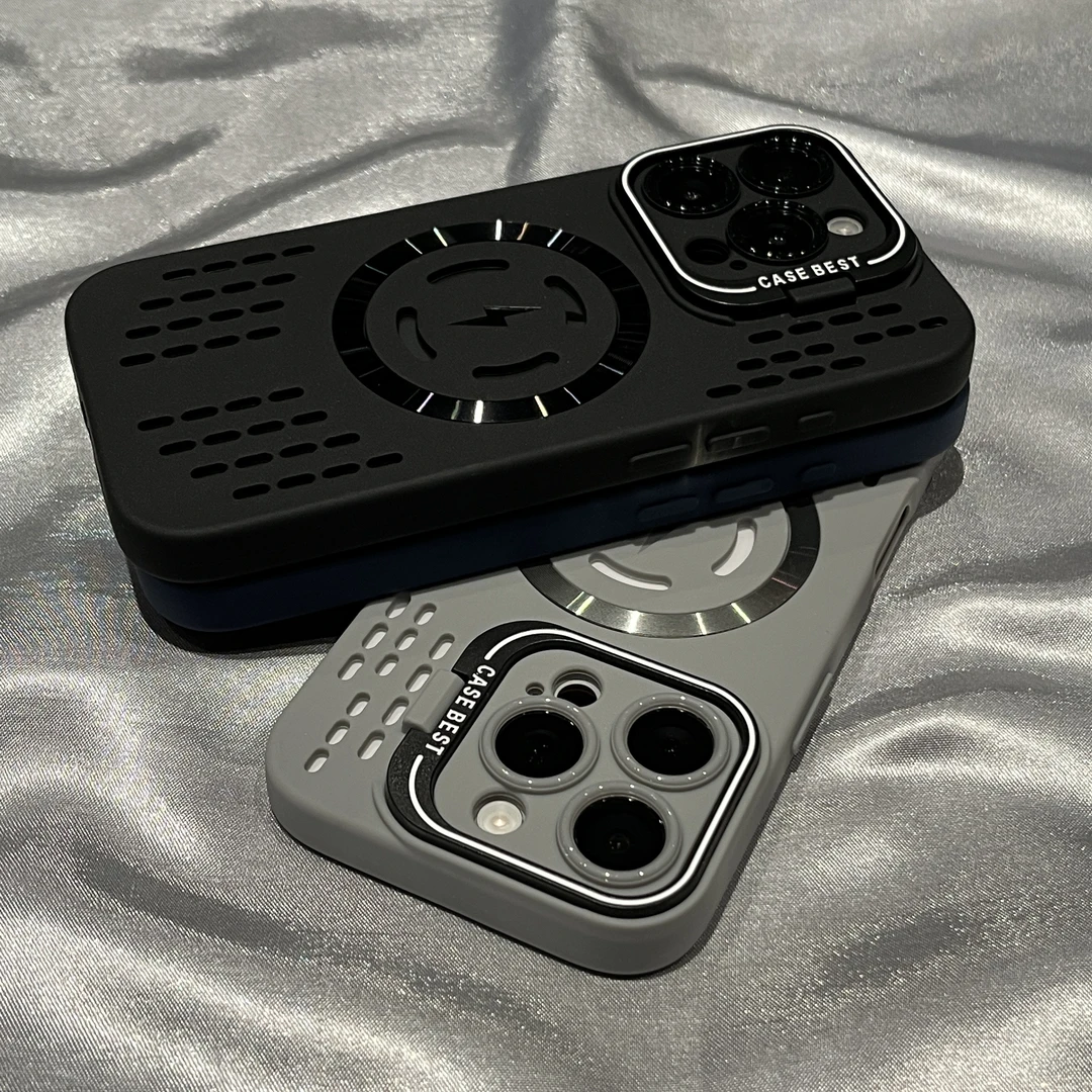 飞虎胜冰点散热镂空适用苹果16/15pro手机壳iphone13镜头支架磁吸