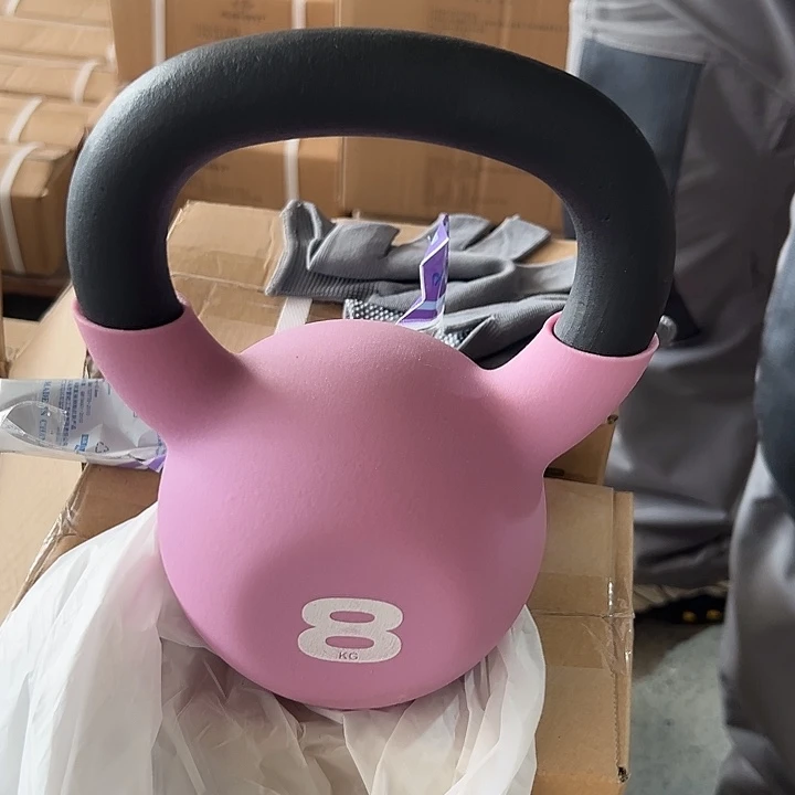 全新马卡龙浸塑壶铃8公斤一只