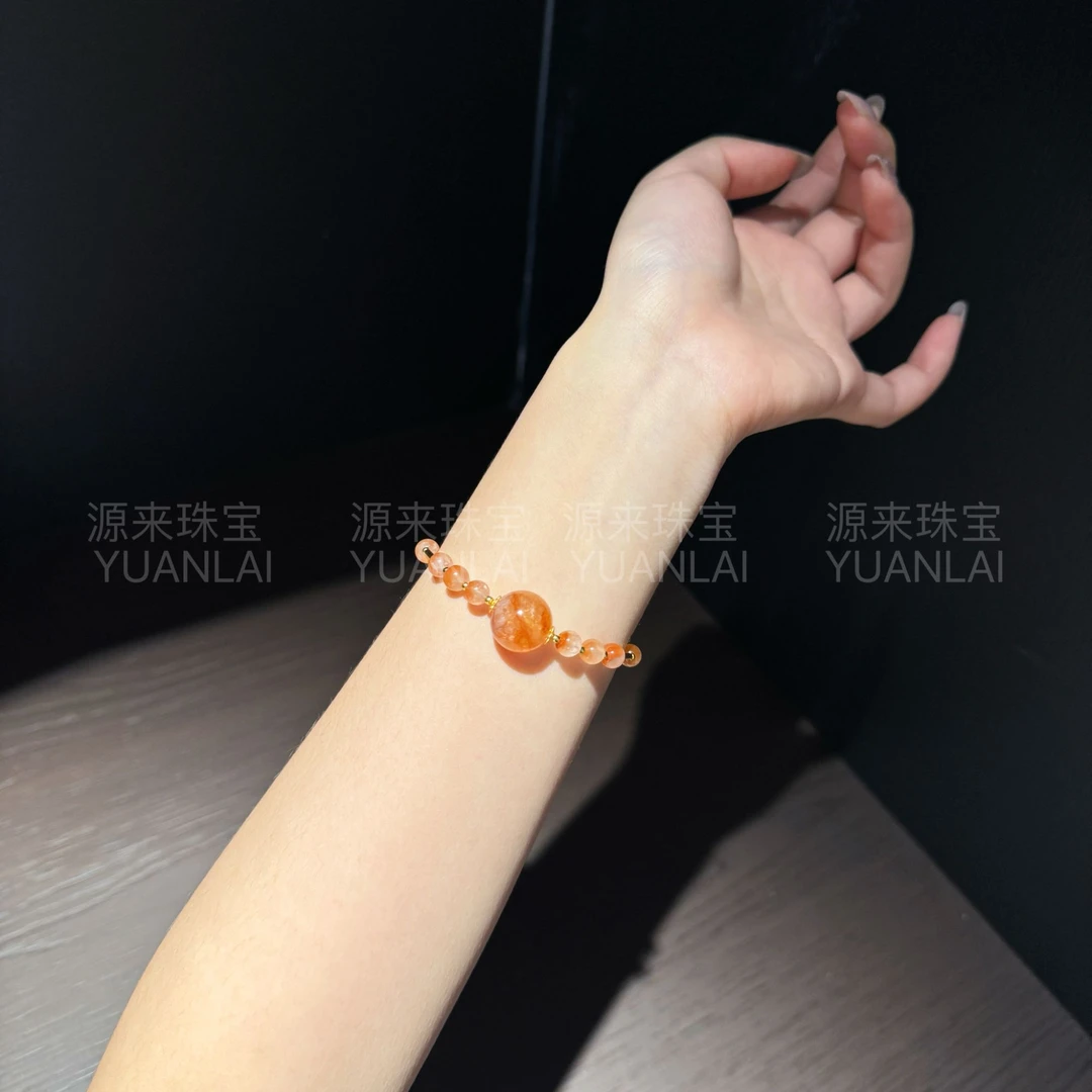 源源手作*暖橘星芒手串E