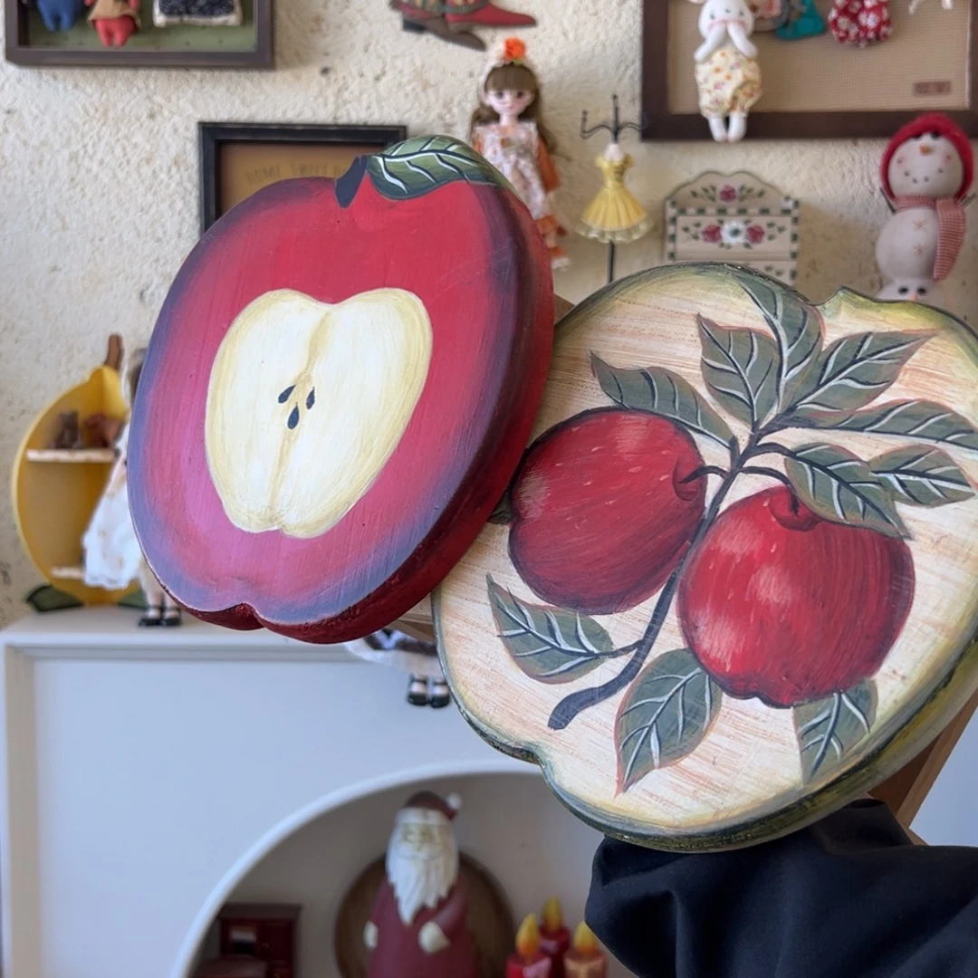 ****木实木手绘苹果凳子两个不同款