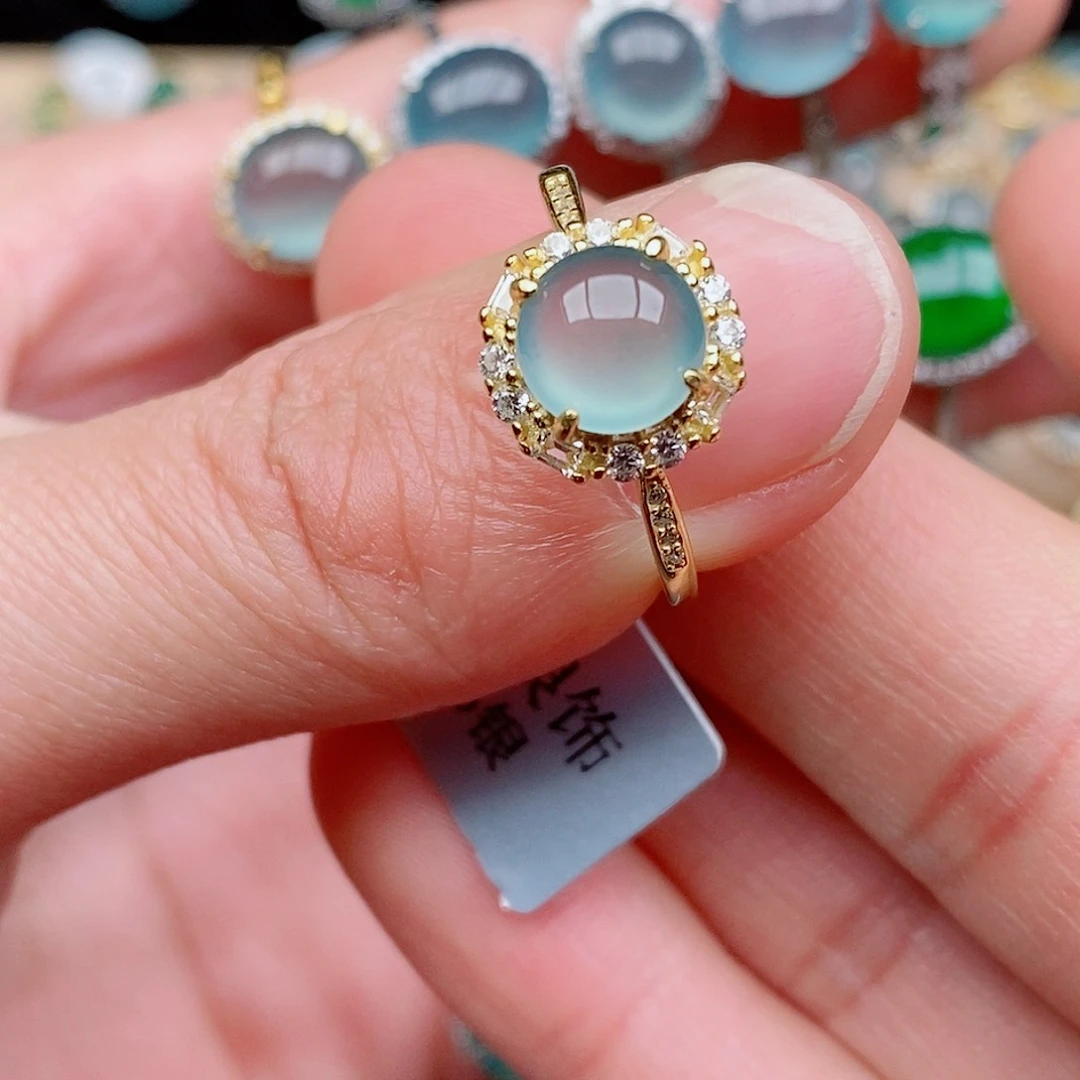 银S925镶嵌戒指翡翠