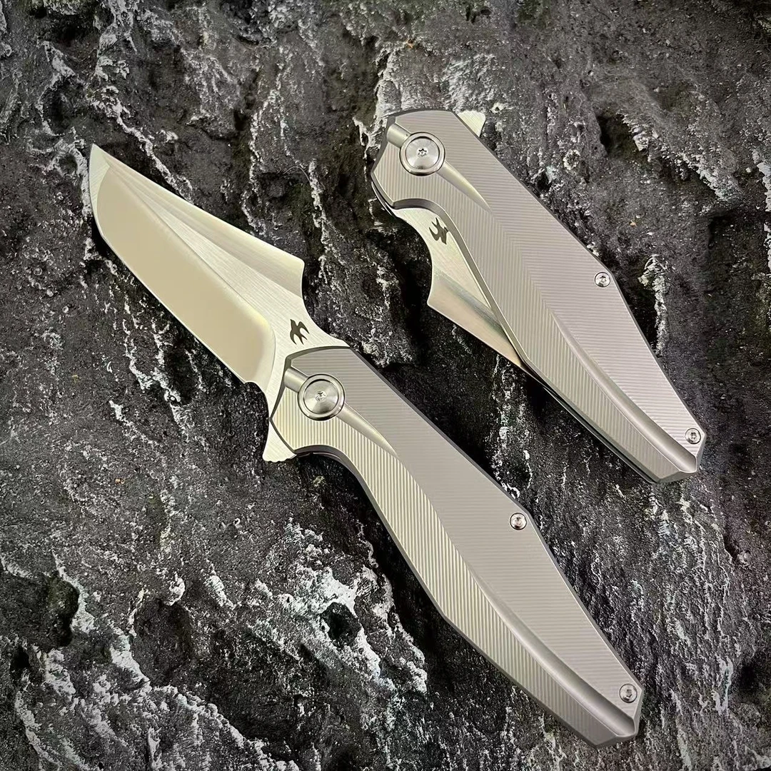 【耐战】无限查理-逆光天使 进口M390-缎面拉丝工艺钛合金EDC口袋折