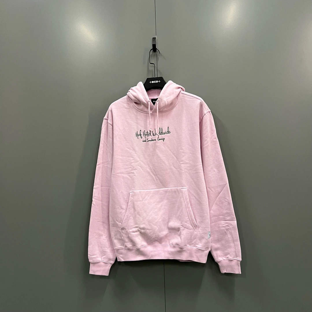 【PL】HUF 粉色logo刺绣帽衫 M码/全新/吊牌 bc011877