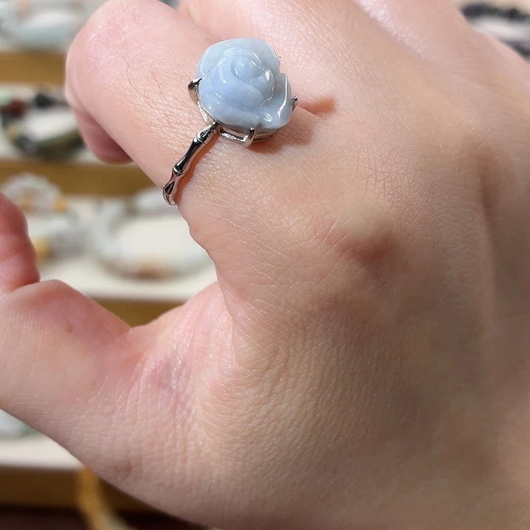 翡翠未镶嵌手镯翡翠花花小戒指