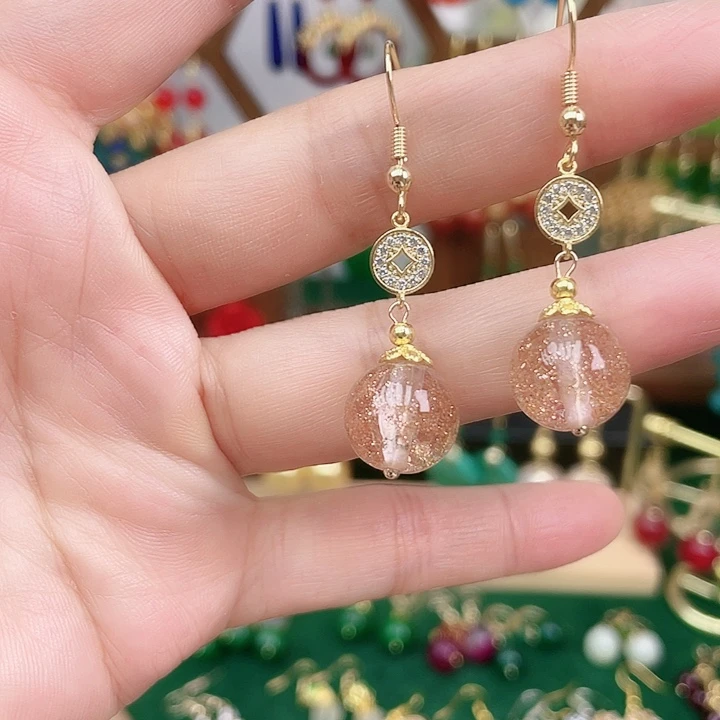 合金石英岩玉耳钉