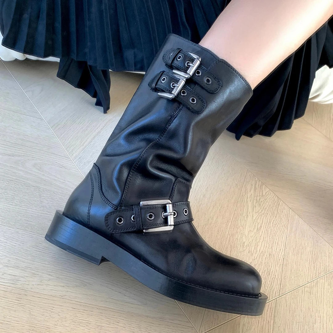 【水洗马皮】马丁靴女款老钱风必备女鞋马丁靴女春秋单靴棕色靴子