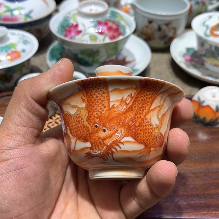 纯手绘精品盖碗杯