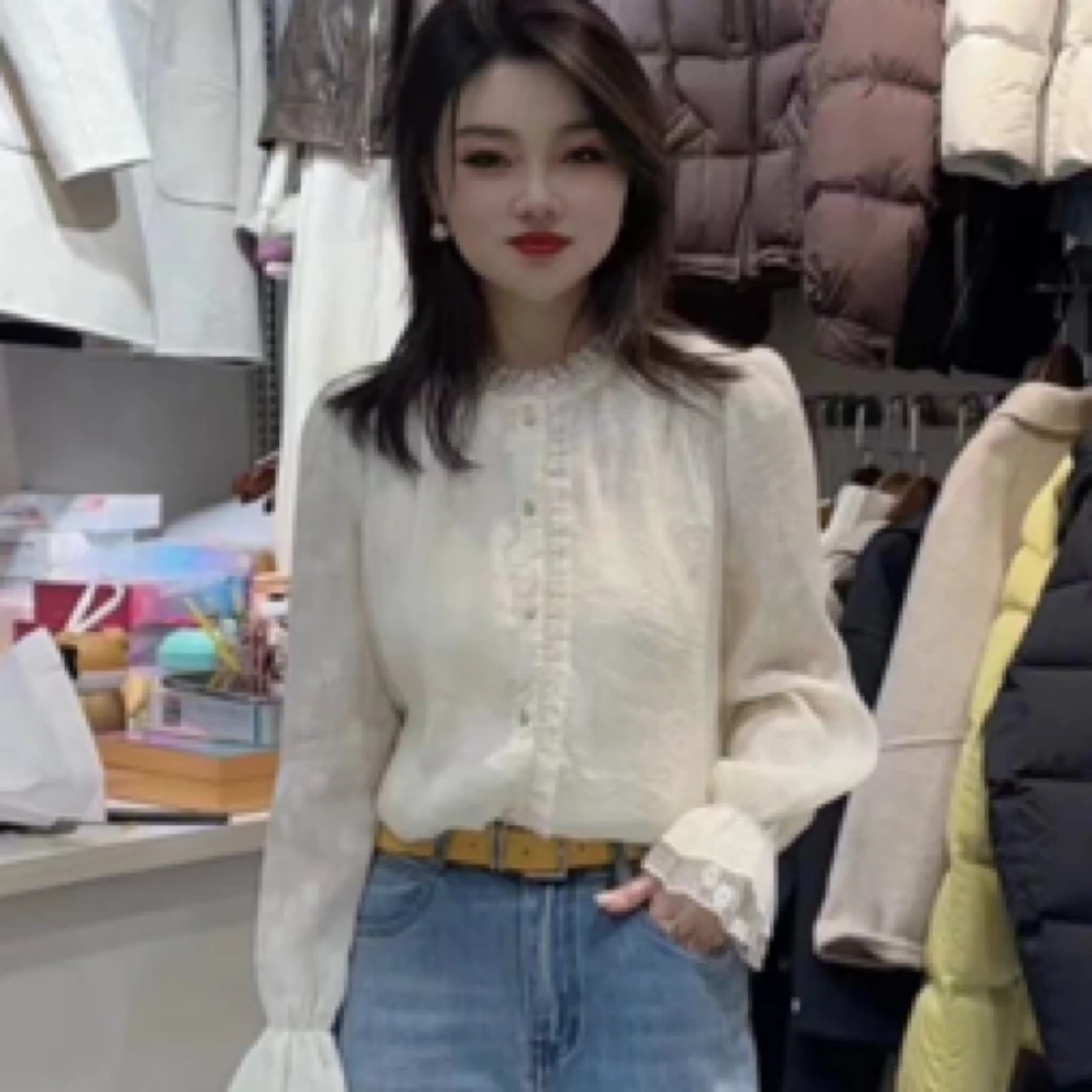 秒杀（no调no退）立玲花边洋气衬衣