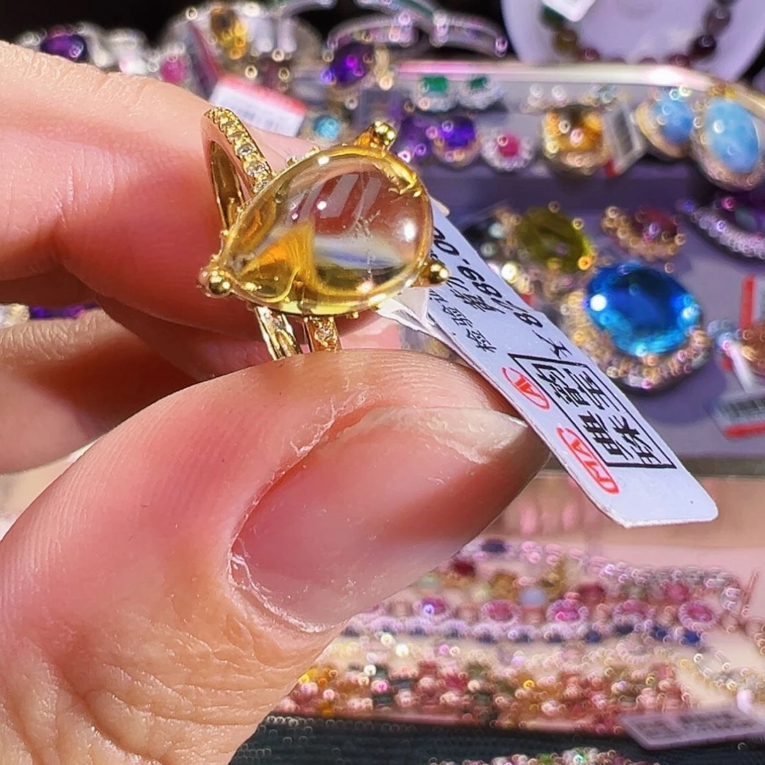 银S925镶嵌戒指黄晶