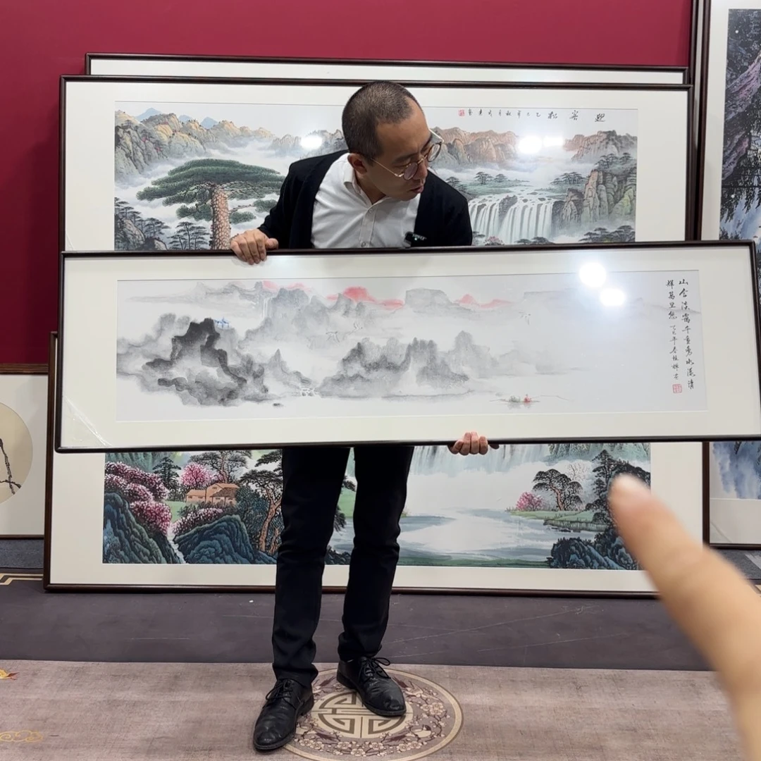 国画手绘作品带框160/45