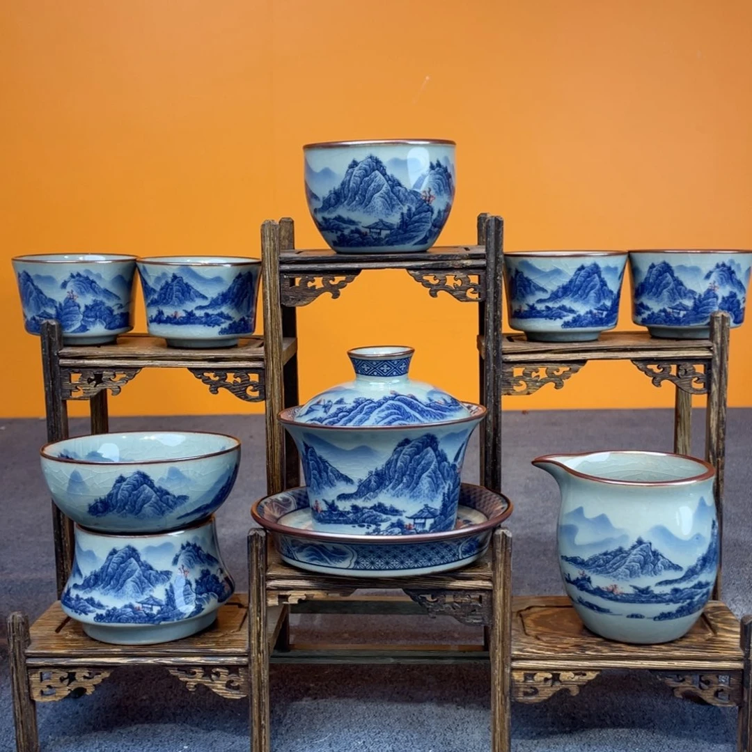 景德镇陶瓷釉下青花八件套