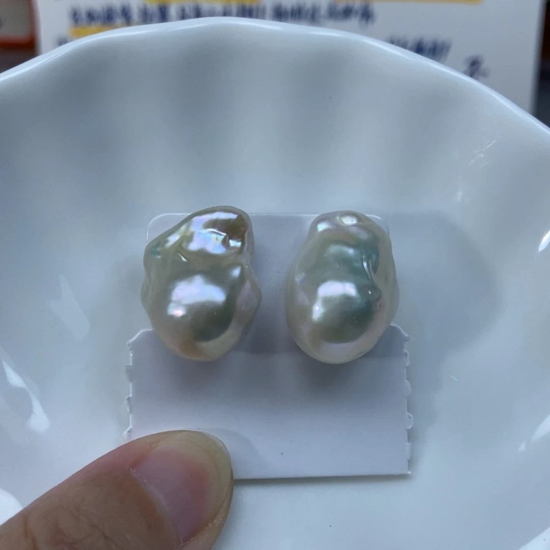 淡水珍珠耳钉银S925镶嵌福利009