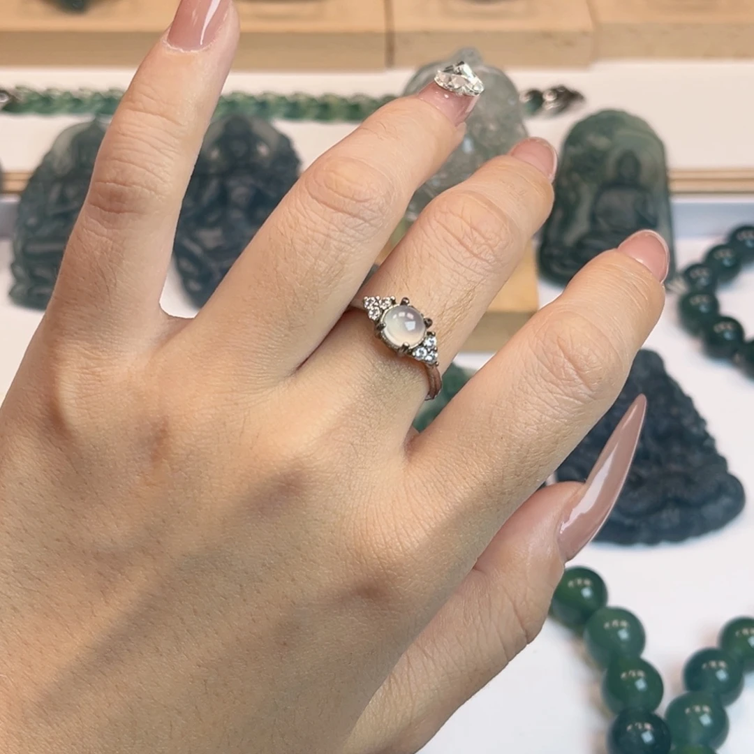 翡翠银S925镶嵌戒指