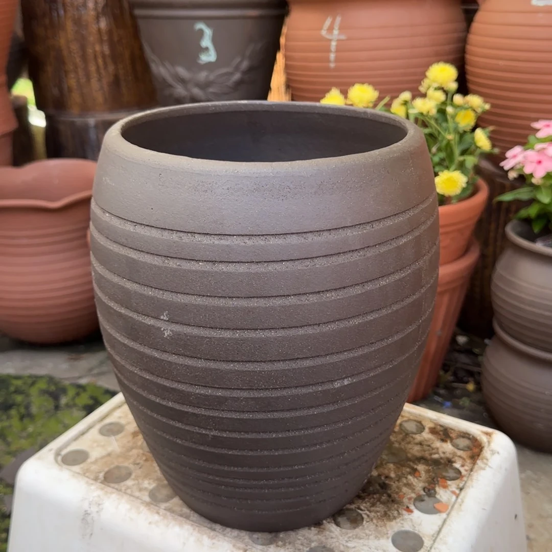 紫砂花盆口20高36宜兴紫砂