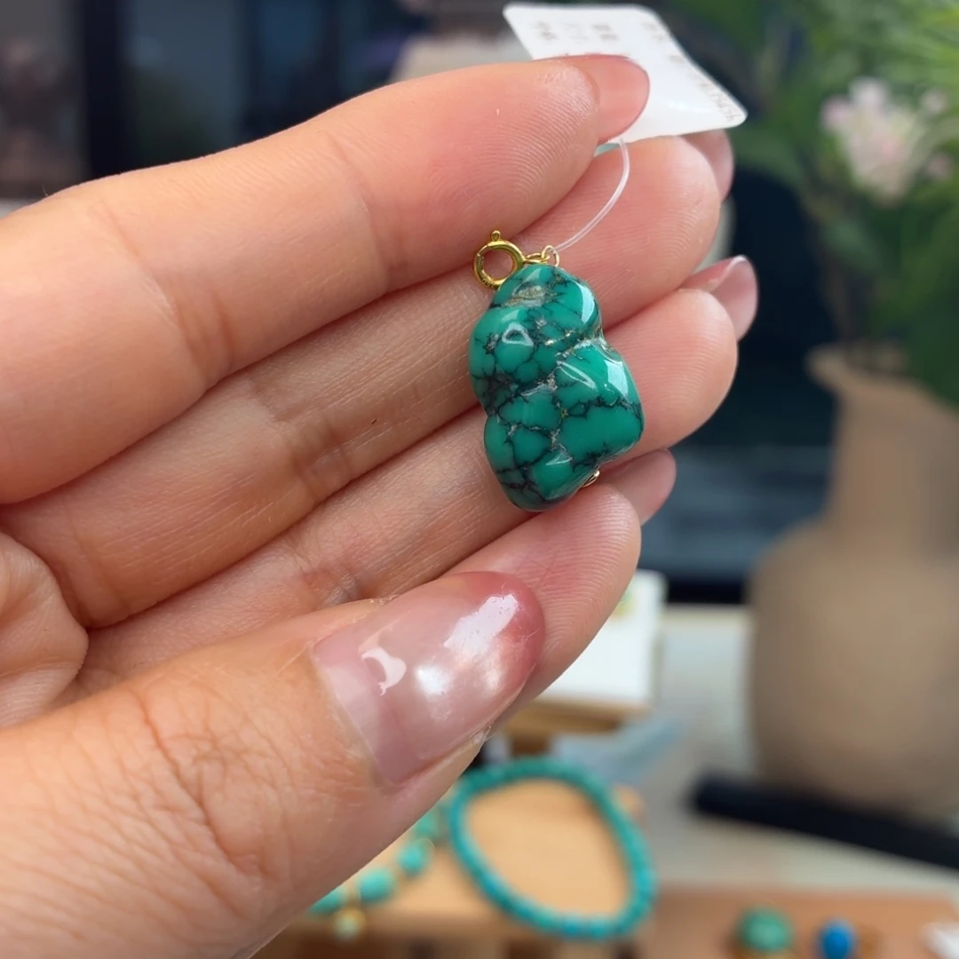 绿松石18K金镶嵌项链