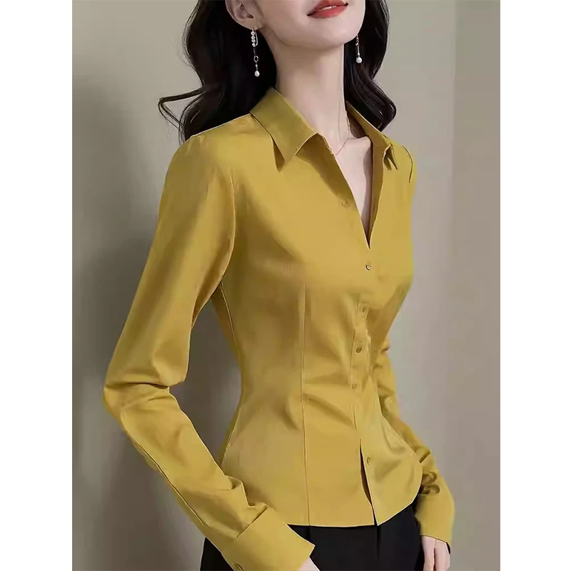 2025春季法式独特百搭漂亮洋气高级感时尚通勤色长袖衬衫上衣