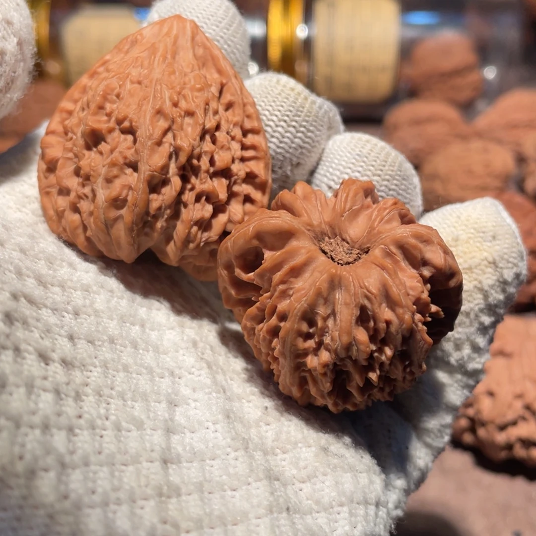 吊坠文玩核桃40三角拉丝蚂蚁纹南疆