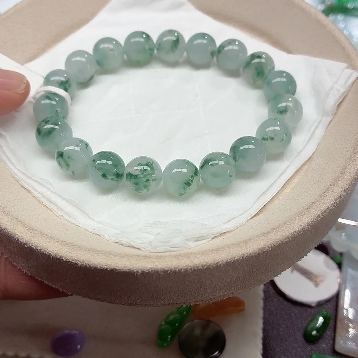 翡翠未镶嵌手链天然缅甸翡翠A货卡10