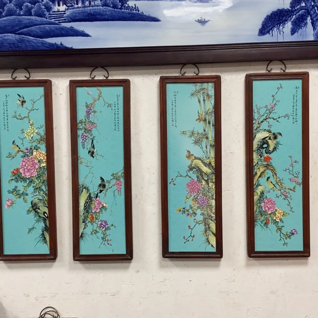 瓷片80*28*4景德镇瓷板画柴窑烧制