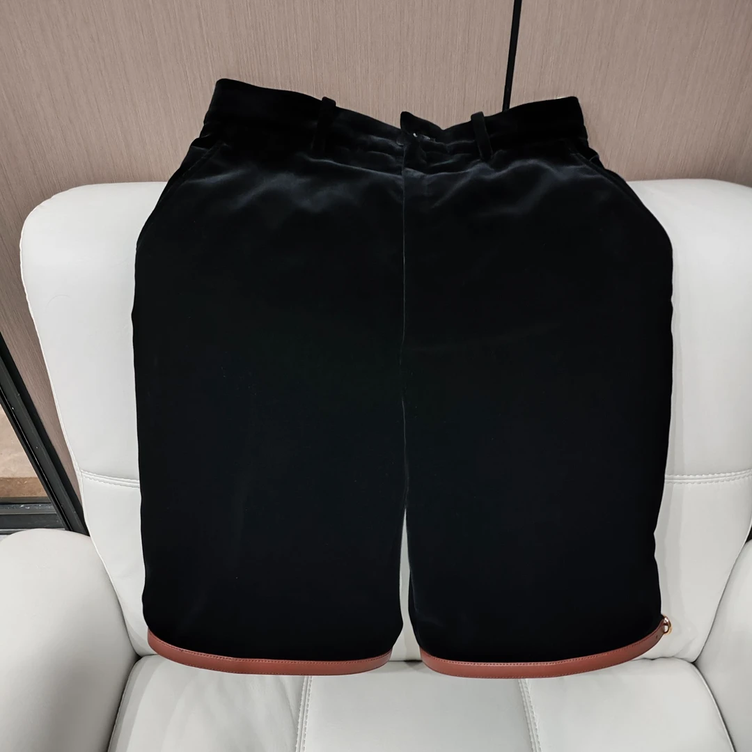 95新 GUCCI/古驰 麦殿/绒面五分裤40码黑色/240822VSYHL02