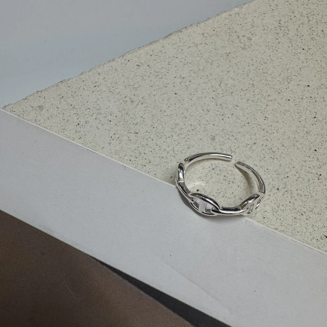 925银戒指 S925银猪鼻子戒指/时尚韩风极简搭配素款冷淡风尾戒