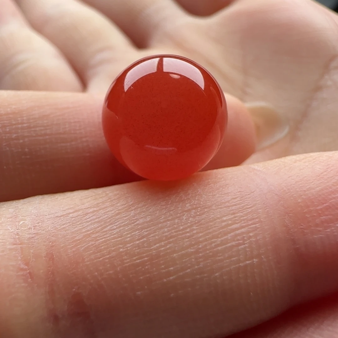 南红玛瑙未镶嵌圆珠12.2，柿子红