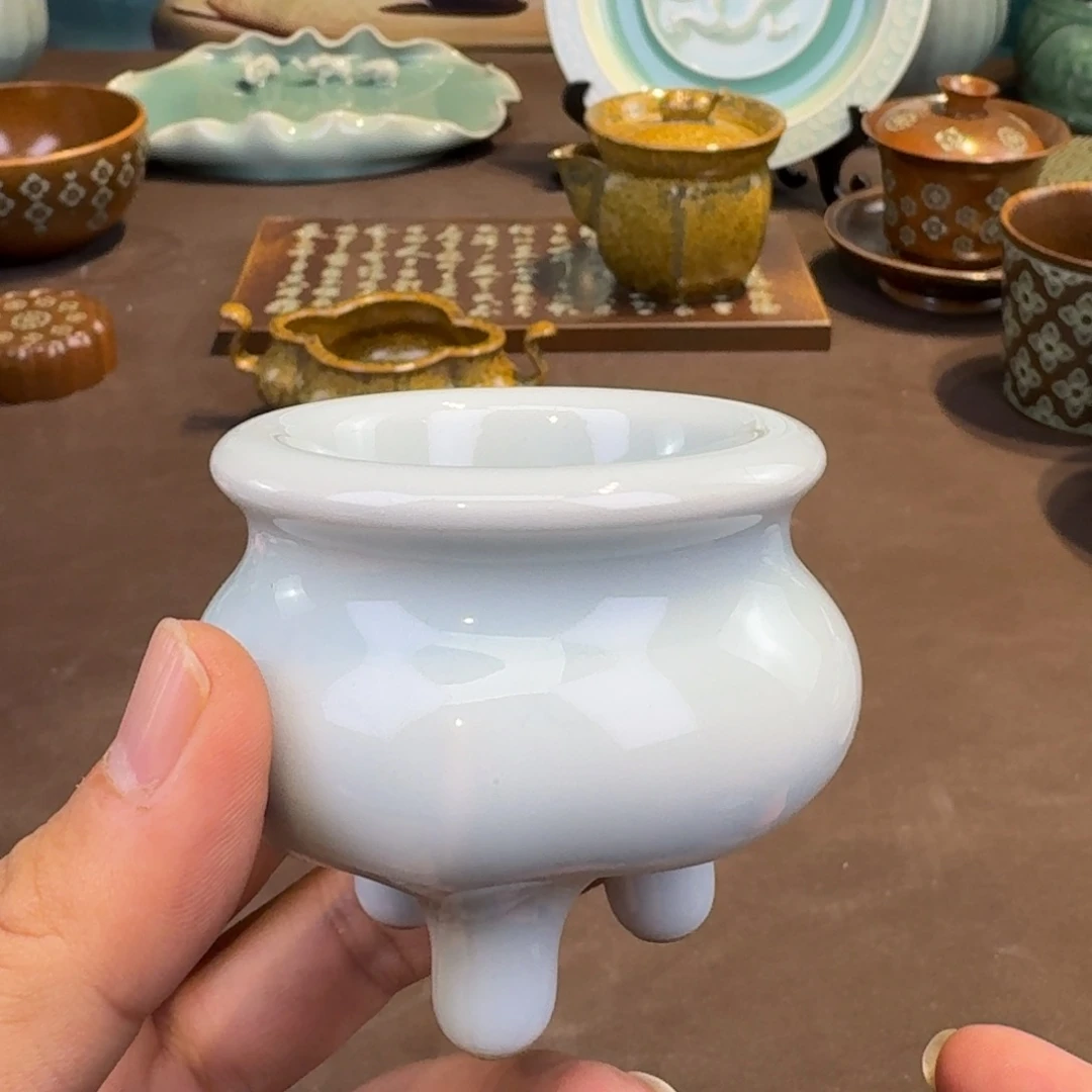 杯龙泉青瓷茶具微瑕