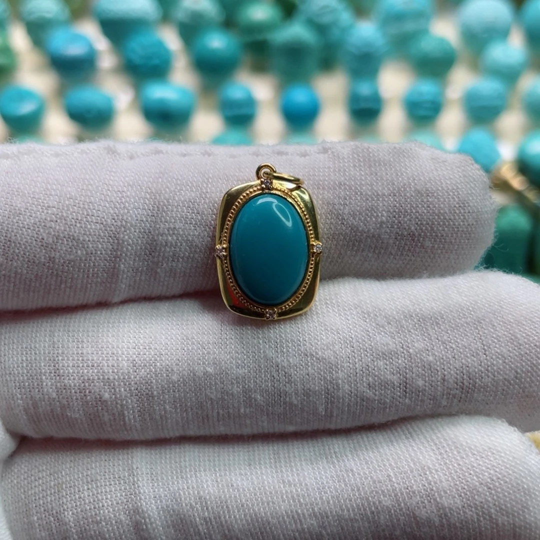 绿松石珠宝奇石18K金镶嵌