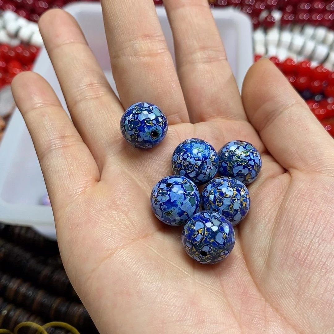 玛瑙/玉髓未镶嵌珠宝半成品大漆珠一颗卡14mm