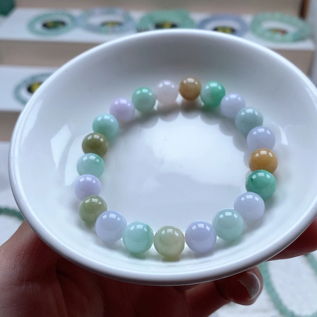 翡翠未镶嵌手串多宝9.4