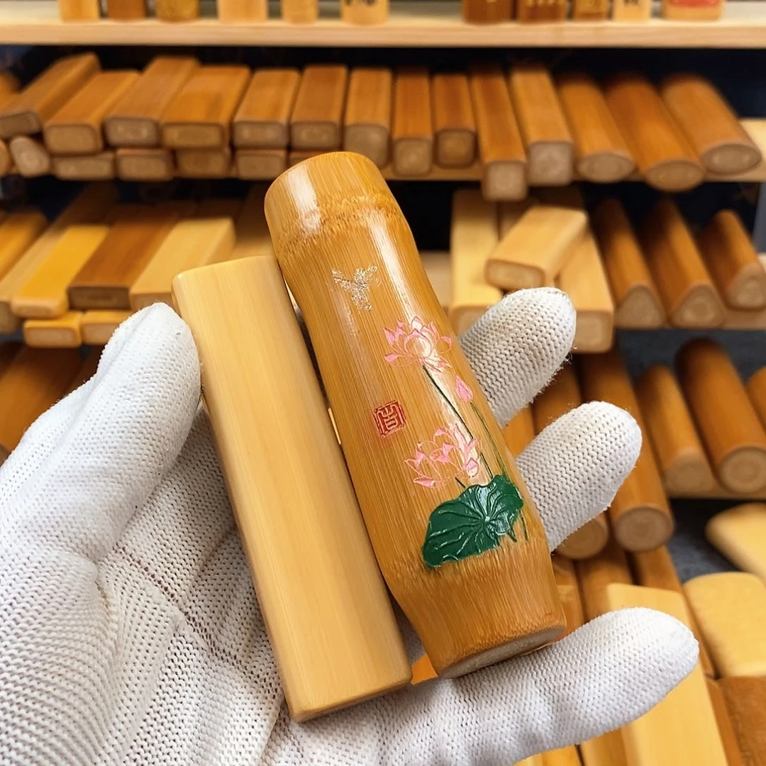 竹实心竹两个定制雕刻