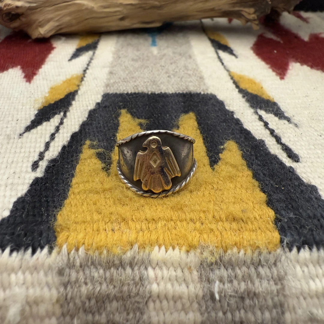 925银戒指 Goros银绳金雷鸟戒指