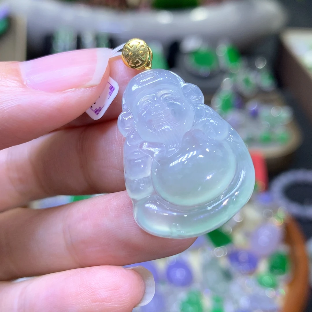 【闪购商品】翡翠颈饰18K金镶嵌翡翠吊坠项链