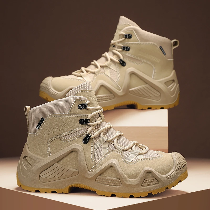 雪豹作战靴登山鞋战术靴男户外百搭登山高帮防水男鞋运动登山靴子