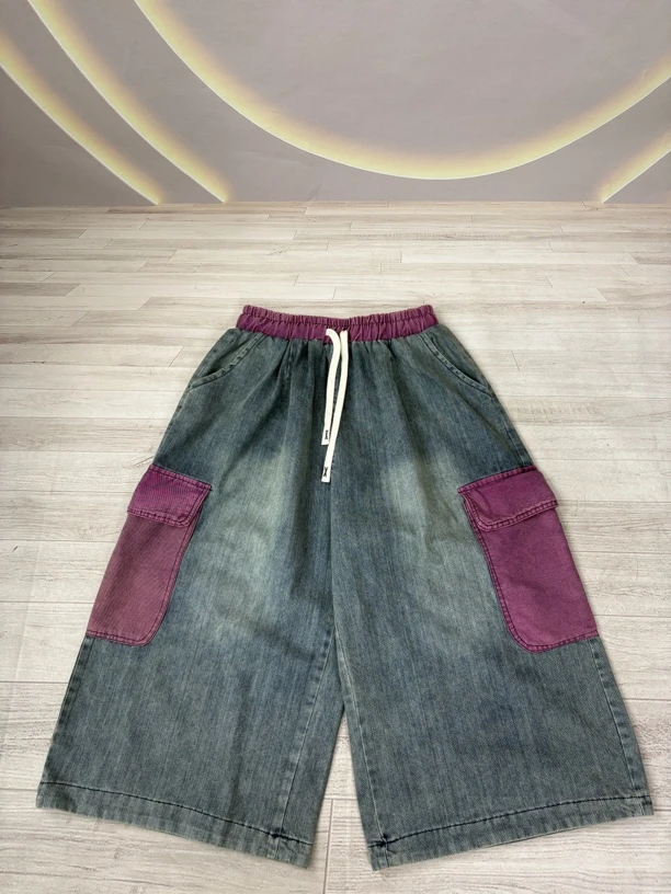 万能松紧腰头夏季牛仔均码八分裤系列