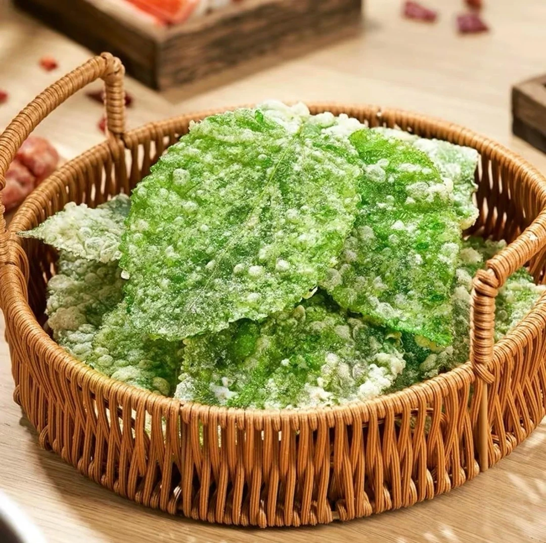 香酥翠叶108g*24盒整箱油炸鲜桑树芽菜食用桑叶半成品酒店翠叶菜