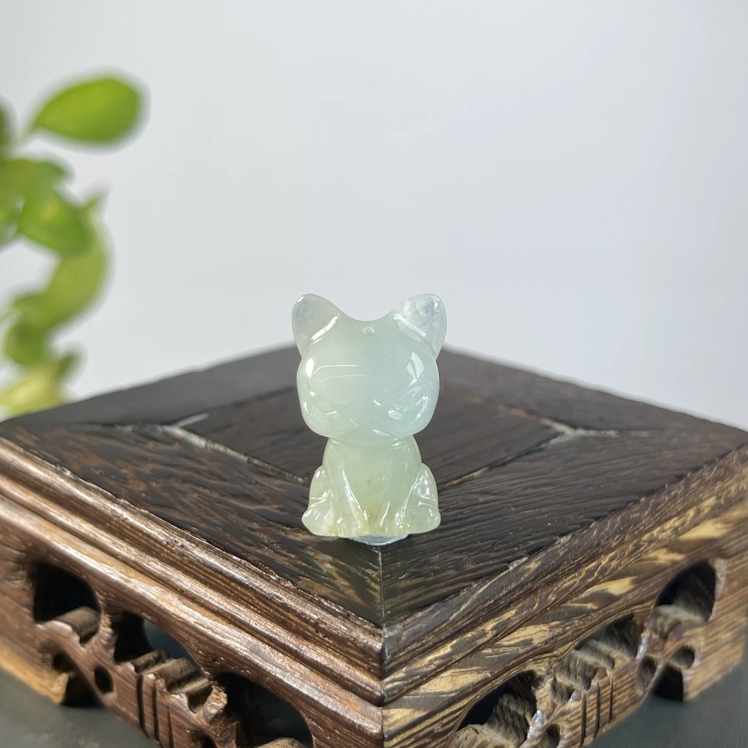 JCW27-08  天然缅甸A货翡翠  招财猫
