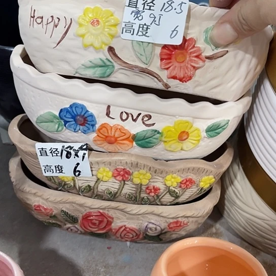 多肉绿植陶瓷花盆9.9包邮，有孔