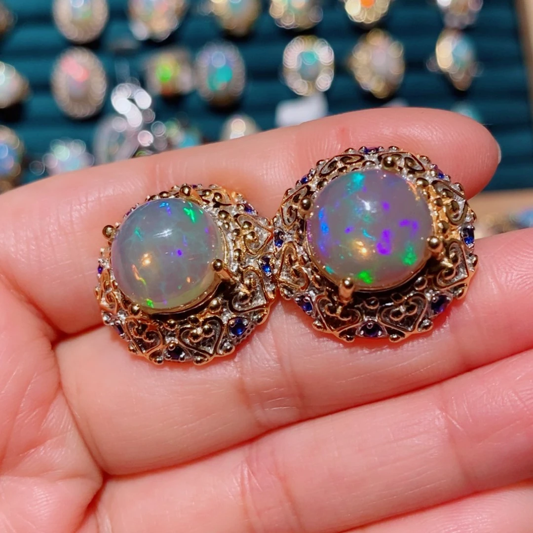 欧泊欧泊耳饰银S925镶嵌