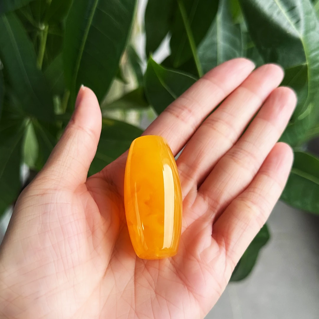 蜜蜡焦皮料芬达色桶珠