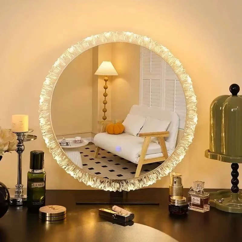 【红星太阳镜】新款太阳镜可翻转化妆亚克力了的变光梳妆镜带灯补光