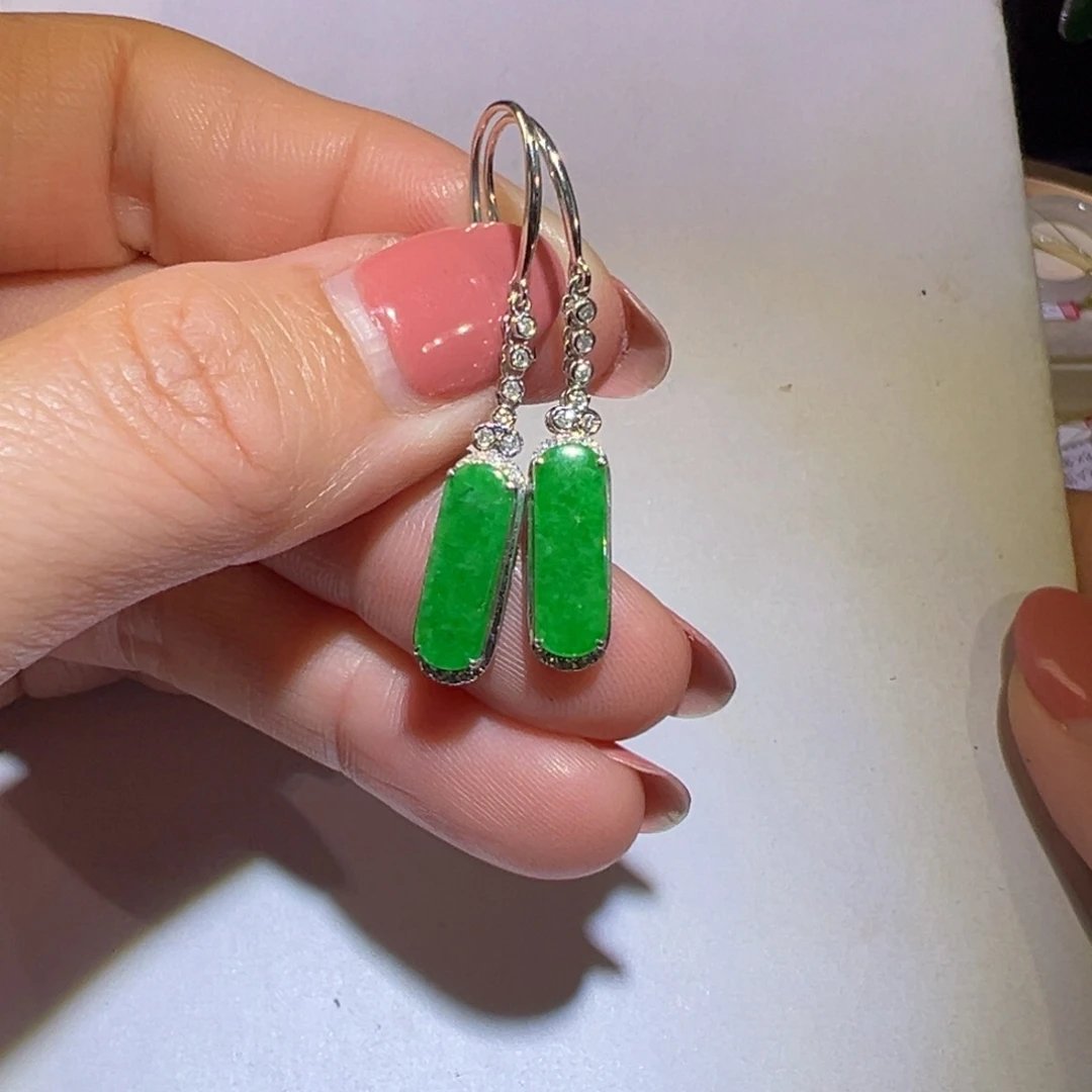 翡翠颈饰18K金镶嵌耳环