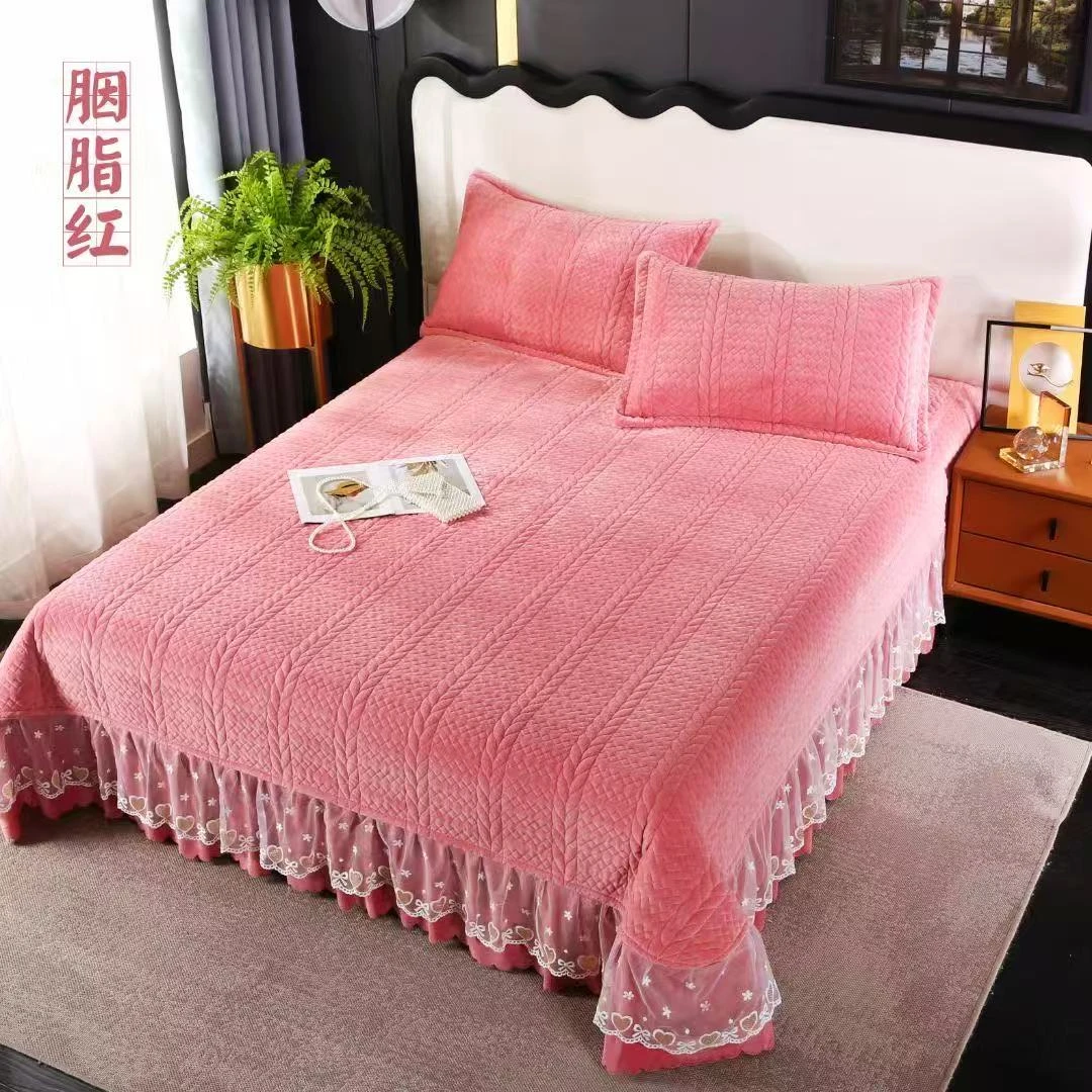 5889 韩式公主风简约蕾丝花边床裙 F01