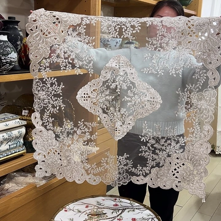 陶瓷孤品80-80手工串珠桌布