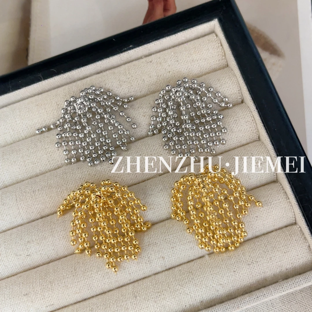 铜合金耳饰 （椰子树耳钉）烟花流苏特色手工小众时尚设计师