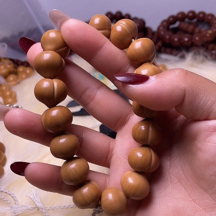 无****猴头核桃手串16尺寸镜面柯基屁桃手持全品无暇