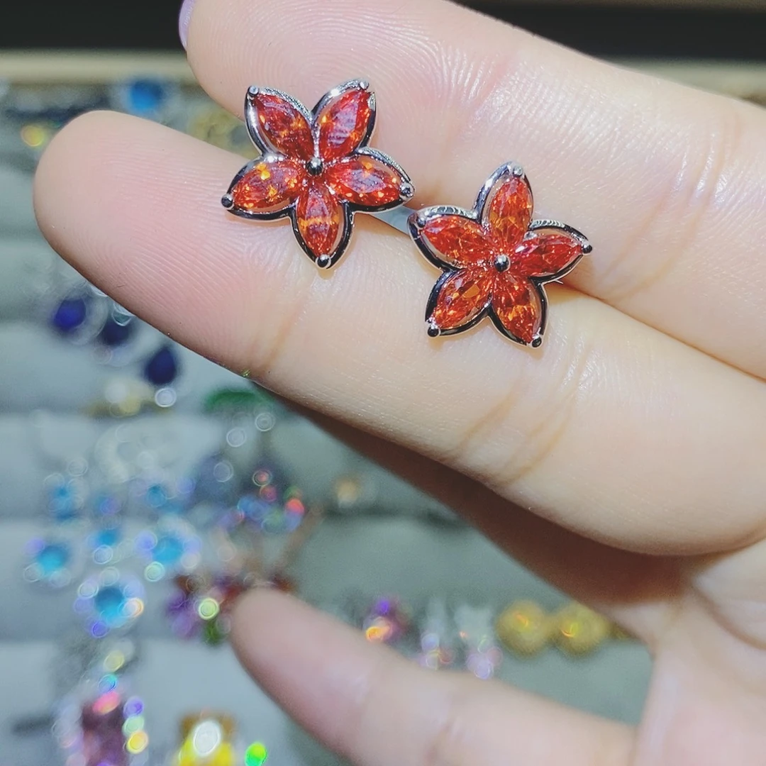 【闪购商品】托帕石耳饰银S925镶嵌