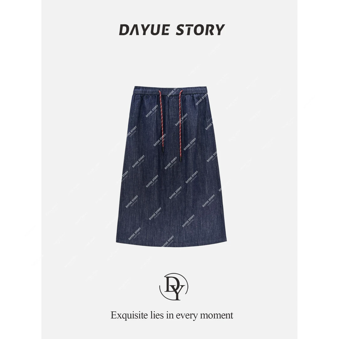 DAYUE【肆意】显瘦~舒适不紧绷~韩版夏季复古百搭松紧牛仔半身裙