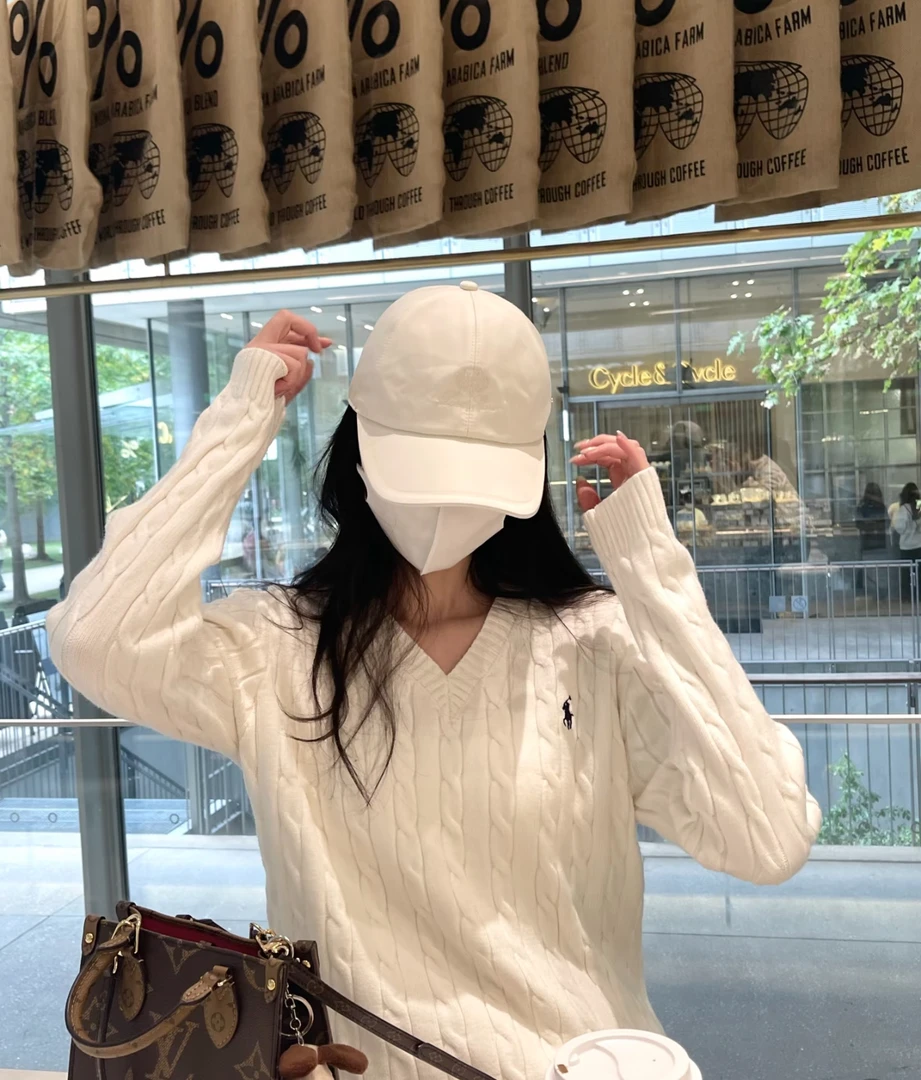 上衣针织衫V领薄款长袖套头韩版修身型短款百搭